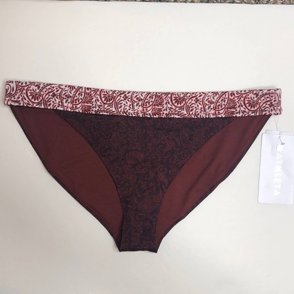 NWT athleta aqualux batik mid rise bikini bottoms size large - Picture 3 of 8